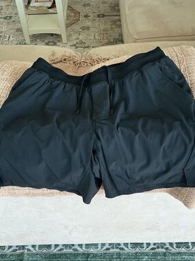 Men's Black Athletic Drawcord Performance Swimsuit